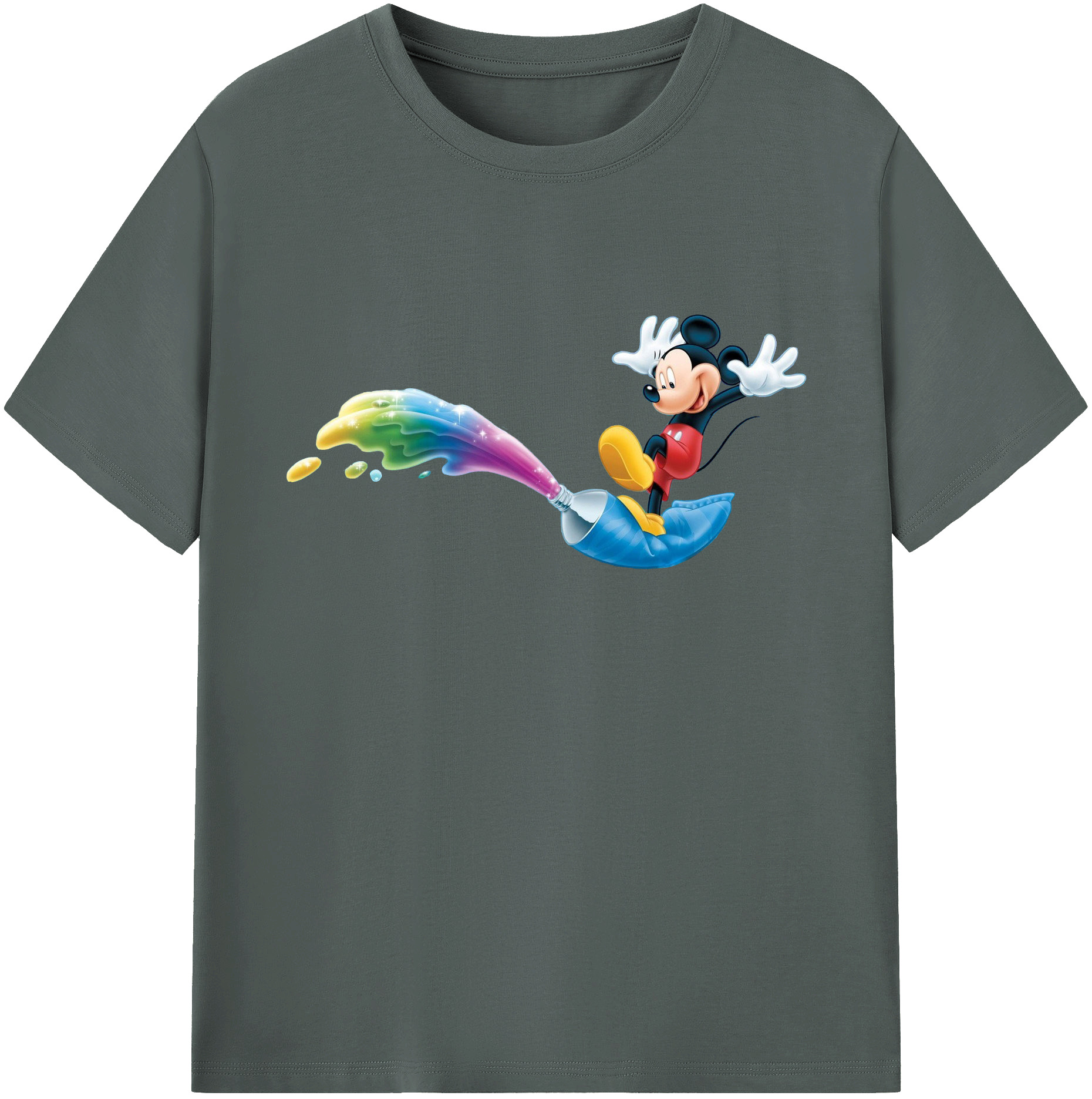 ミッキーマウス Mickey Mouse 綿100％ メンズ半袖Tシャツ｜肌触りやわらか＆通気性